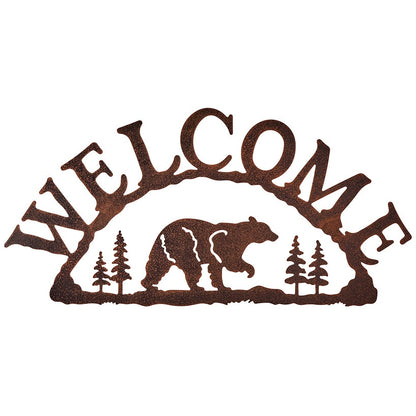 Rustic Woodland Moose Metal Welcome Sign