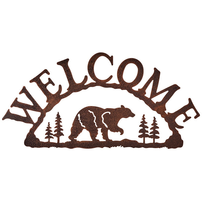 Rustic Woodland Moose Metal Welcome Sign