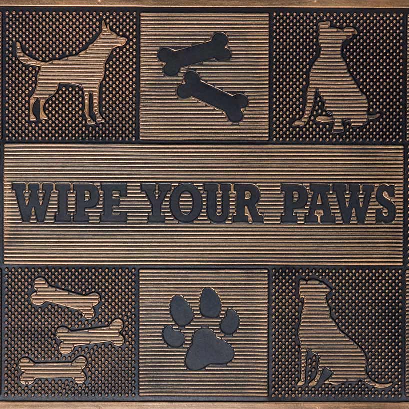Woof Wipe Your Paws Rubber Doormat
