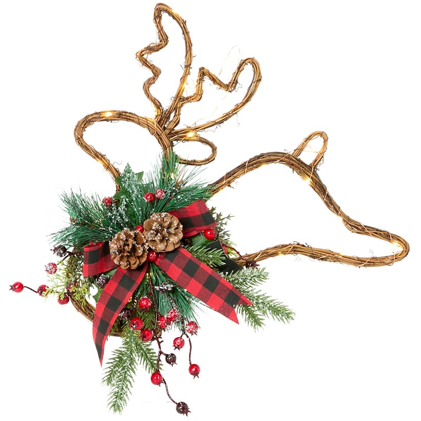 Woven Lighted Holiday Wall Hanging Christmas Decor