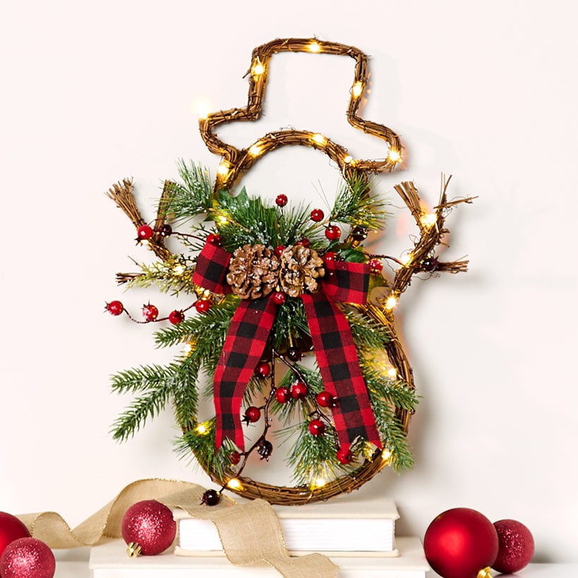 Woven Lighted Holiday Wall Hanging Christmas Decor#select-hanging_snowman