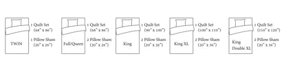 3-Piece Green Cotton Blend Reversible Quilt Set
