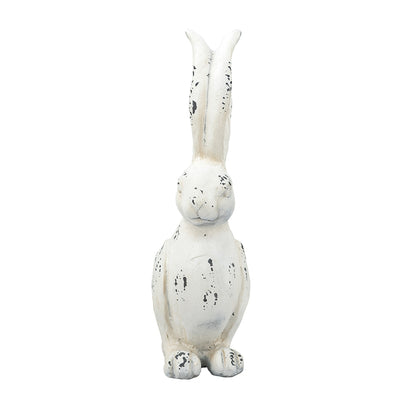 8.3x5.1x18.5" White Rustic Rabbit Figurine, Small - image 3