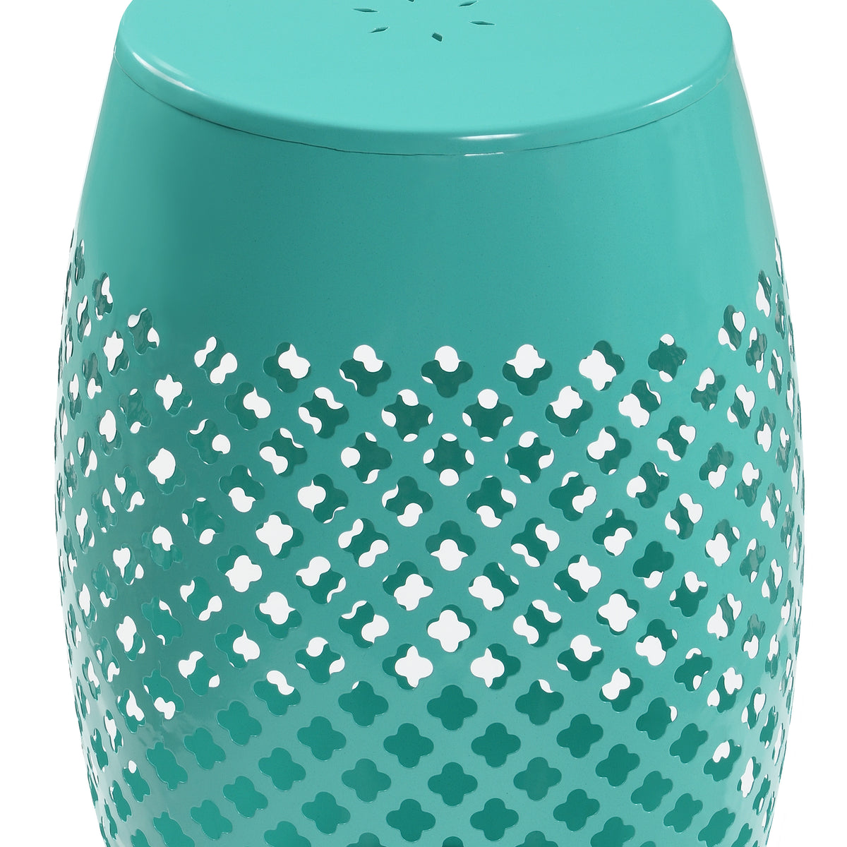 Round Lace-Cut Side Table, Powder-Coated Iron Accent Table, Modern Compact End Table Waterproof Rustproof, Low Maintenance Outdoor Patio Table for Living Room Garden Yard Decor, 3 Colors Available - image 4