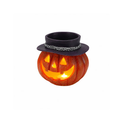Halloween Pumpkin Candy Bowl with Witch Hat, Light Up Jack O Lantern Decoration, Spooky Tabletop Storage Container for Home Party Decor - image 6