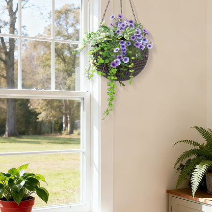 13.4 inch Self-Watering Hanging Rattan-Inspired Planter Large Capacity, Root-Rot Resistant Water Storage with Water Level Indicator, Dual-Use for Indoor & Balcony Decoration (Pack of 2, Brown) - image 11
