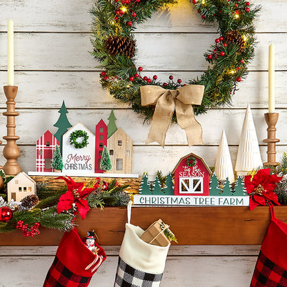 Christmas Wooden Tree Farm or Village Tabletop Décor