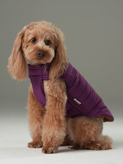 Reversible Dog Vest Jacket - Purple Caramel