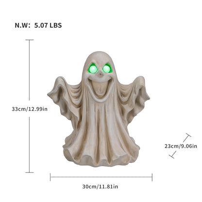 Halloween Ghost Figurine - LED Light Up with Glowing Eyes - image 4