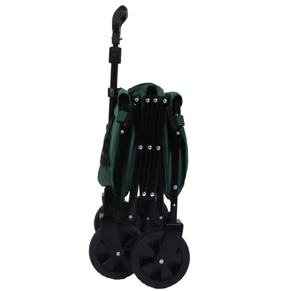 Expandable Dual-Layer Utility Wagon with 100% Extra Space - Grocery Cart for Camping, Shopping, Sports, Gardening, Fishing, Supports 225lbs, Green - image 14