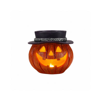 Halloween Pumpkin Candy Bowl with Witch Hat, Light Up Jack O Lantern Decoration, Spooky Tabletop Storage Container for Home Party Decor - image 5