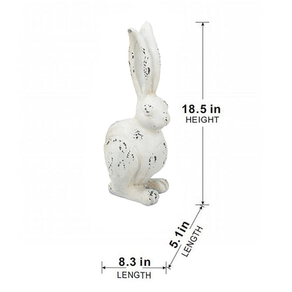 8.3x5.1x18.5" White Rustic Rabbit Figurine, Small - image 8