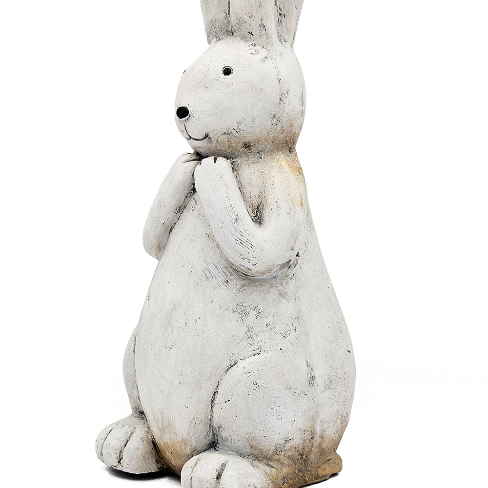 7.5x7x20" Textured White Magnesium Bunny Rabbit with Subtle Gold Details - image 7