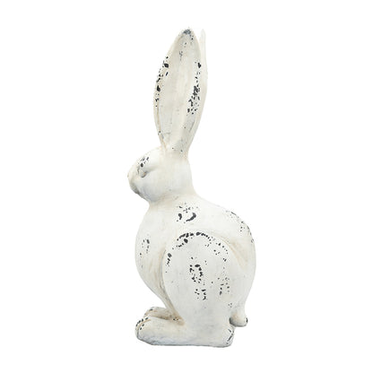 8.3x5.1x18.5" White Rustic Rabbit Figurine, Small - image 4