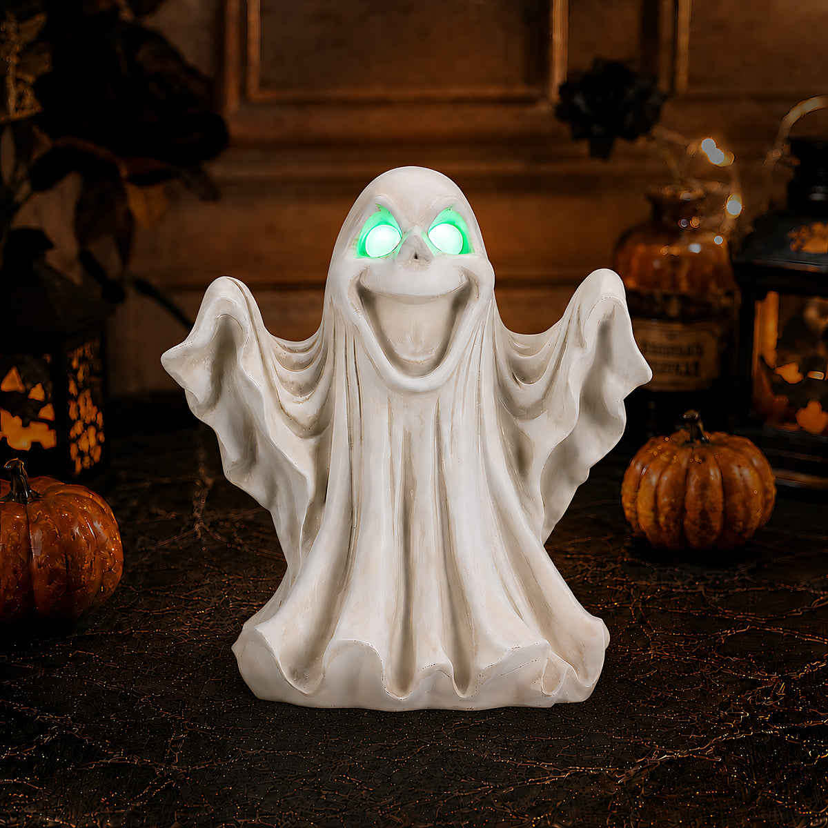 Halloween Ghost Figurine - LED Light Up with Glowing Eyes - image 12