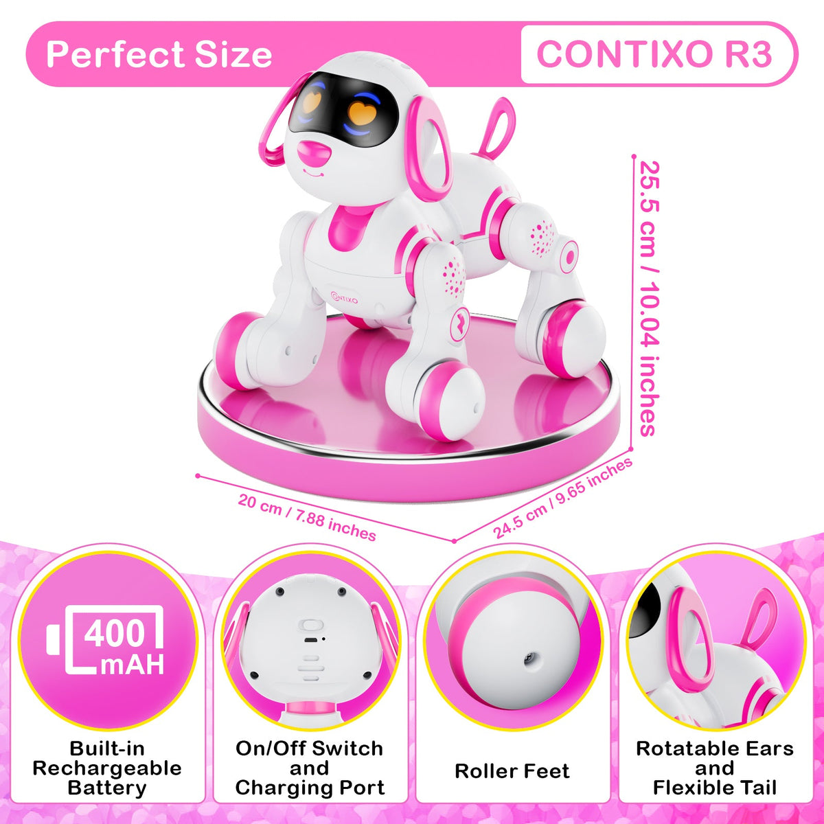 Contixo R3 Interactive Smart Robot Pet Dog Toy With Remote Control
