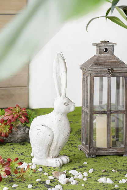 8.3x5.1x18.5" White Rustic Rabbit Figurine, Small - image 9