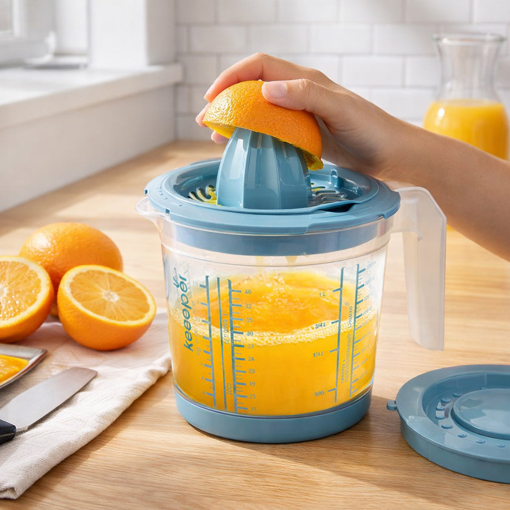 Measuring Cup and Juicer with Lid - 4-in-1 Kitchen Tool