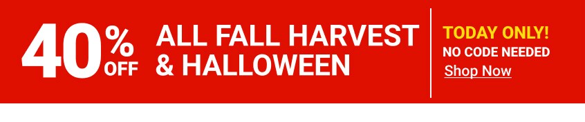 40% off all Fall Harvest and Halloween. Shop Now