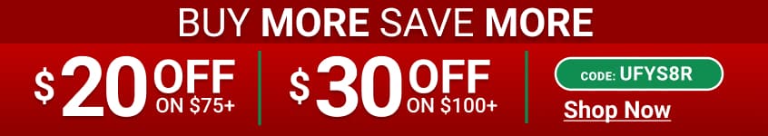 Buy More, Save More - $20 Off On $75+, $30 Off On $100+, Free Shipping On $50+ - Shop Now