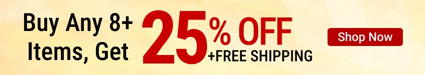 Buy 6+ items, get 15% off +free shipping