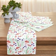 Stella Mushroom Set of 4 Placemats and Runner